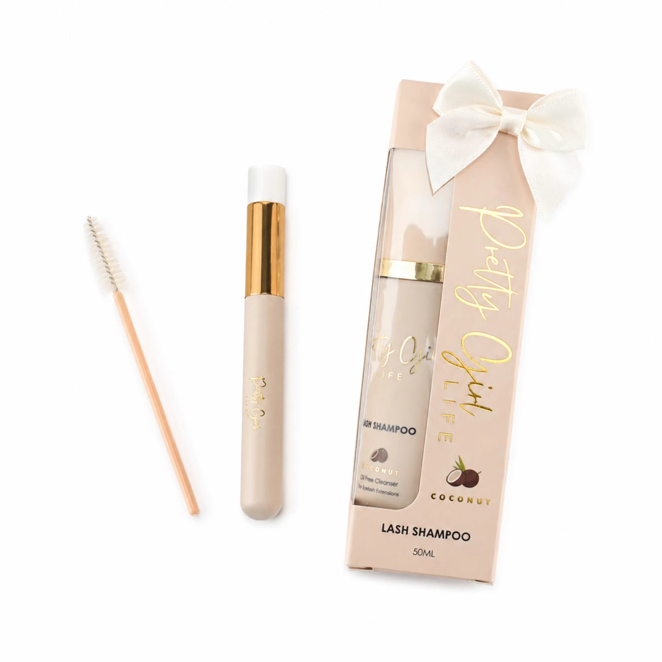 Eyelash Shampoo Foam Coconut Scented with Brush