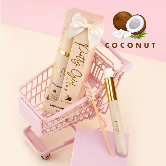 Eyelash Shampoo Foam Coconut Scented with Brush