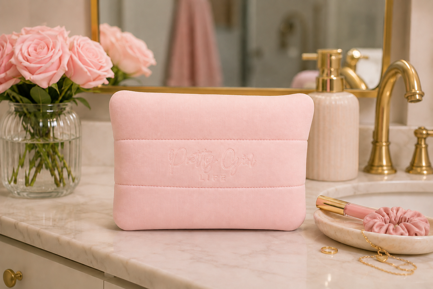 Small Puffy Travel Cosmetic Makeup Bag