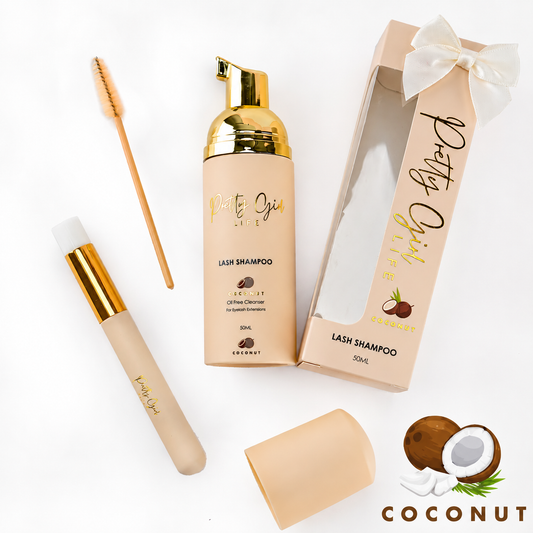 Eyelash Shampoo Foam Coconut Scented with Brush