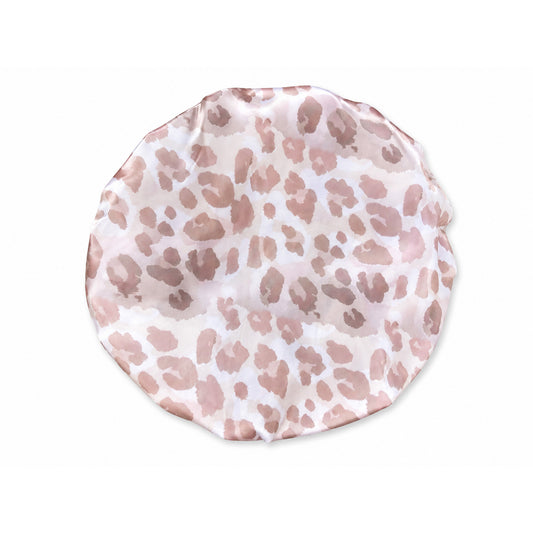 Satin Double Layer Leopard Print Bonnet